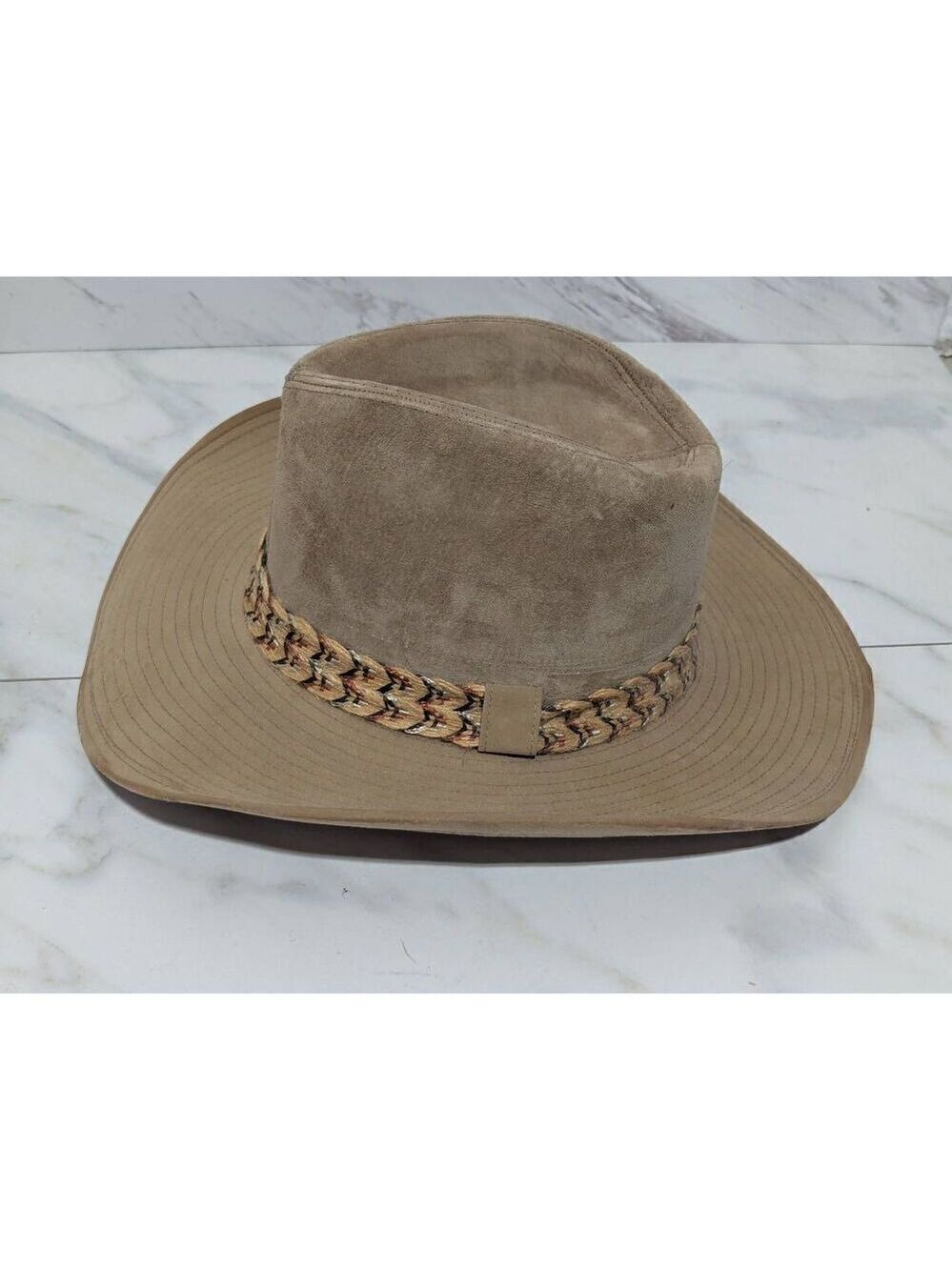 Resistol Self-Conforming Men's Tan Suede Braided Accent Band Western Cowboy Hat